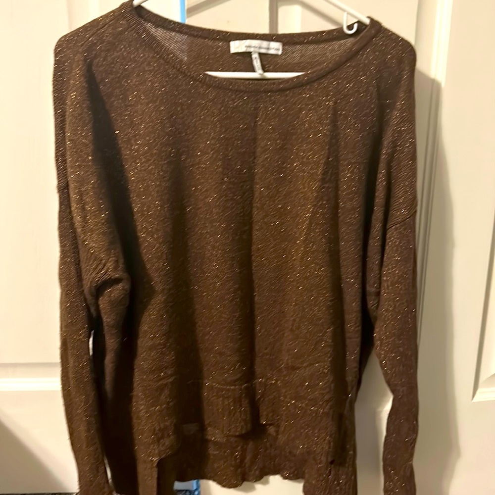 French Connection brown sparkly sweater